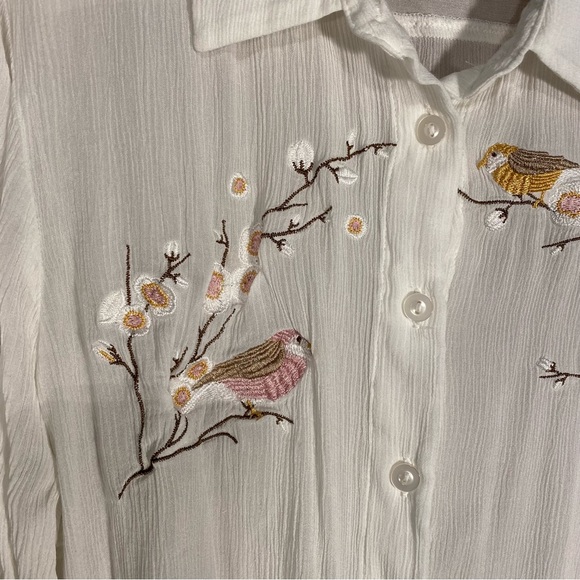 Lauren Conrad Sheer White High Low Top XXL - Picture 5 of 9